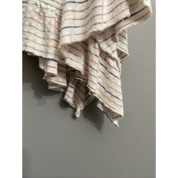 Cupio Blush Women's Sleeveless Top XL Off-White Distressed Stripe Casual Boho - Picture 10 of 15